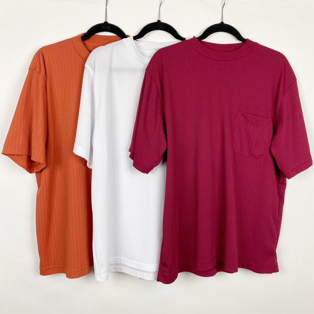 Haband Ribbed Pocket Tee 3 Pack Bundle Shirt Mens L Vintage Style